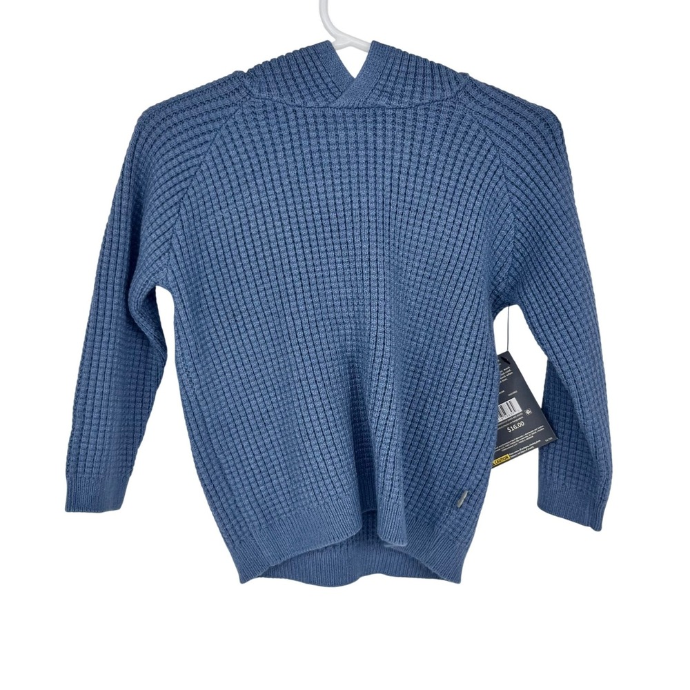 Modern Moments Waffle‎ Knit Hooded Sweater Baby 12M Blue Pullover Fall Winter